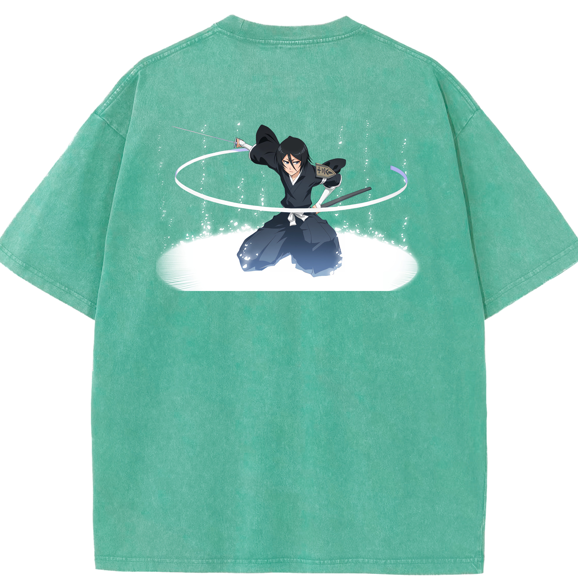 （画像用） ブリーチ 朽木ルキア BLEACH Kuchiki Rukia 綿100% ヴィンテージ風 半袖Tシャツ（背面プリント）